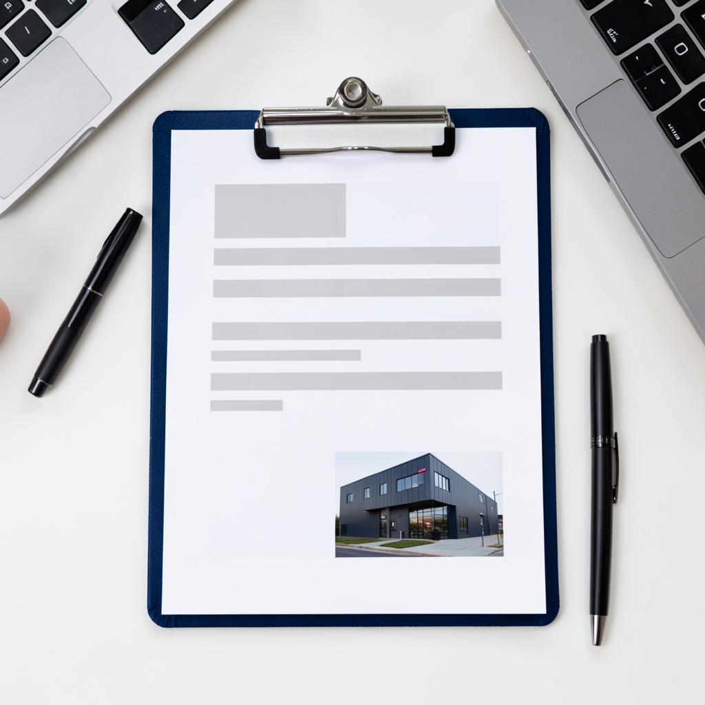 Printed property valuation report on a desk
